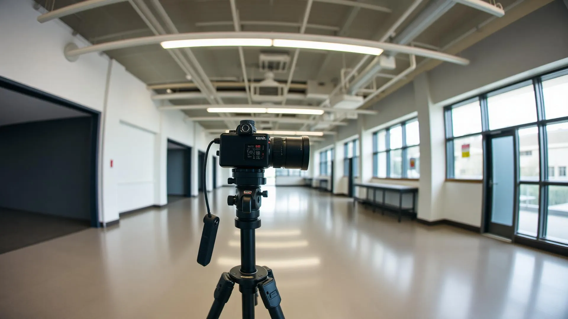 Matterport 3D scan of a commercial interior shown as a colorized dollhouse model